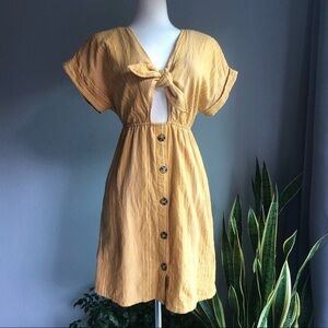 Blue Rain Dress with Front Knot